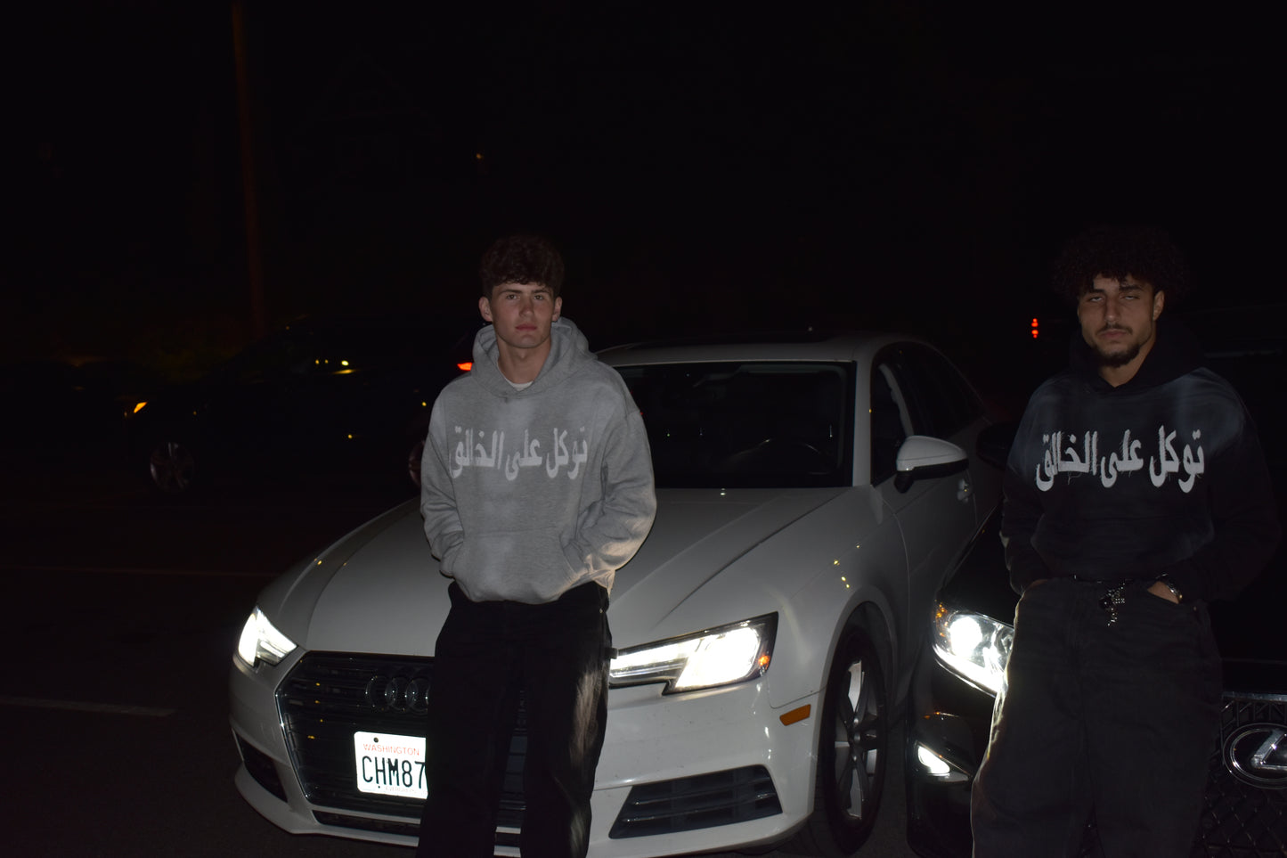 WHITE ON GREY
